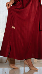 Maroon Belted Kaftan Dress