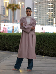 Dusty Rose Blazer Abaya | HEYA UAE
