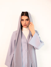 Dusty Blue Flowing Abaya | HEYA UAE