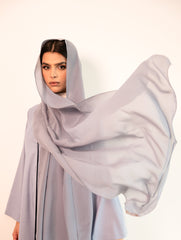 Dusty Blue Flowing Abaya | HEYA UAE