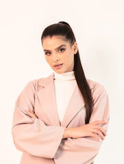Dusty Rose Blazer Abaya | HEYA UAE