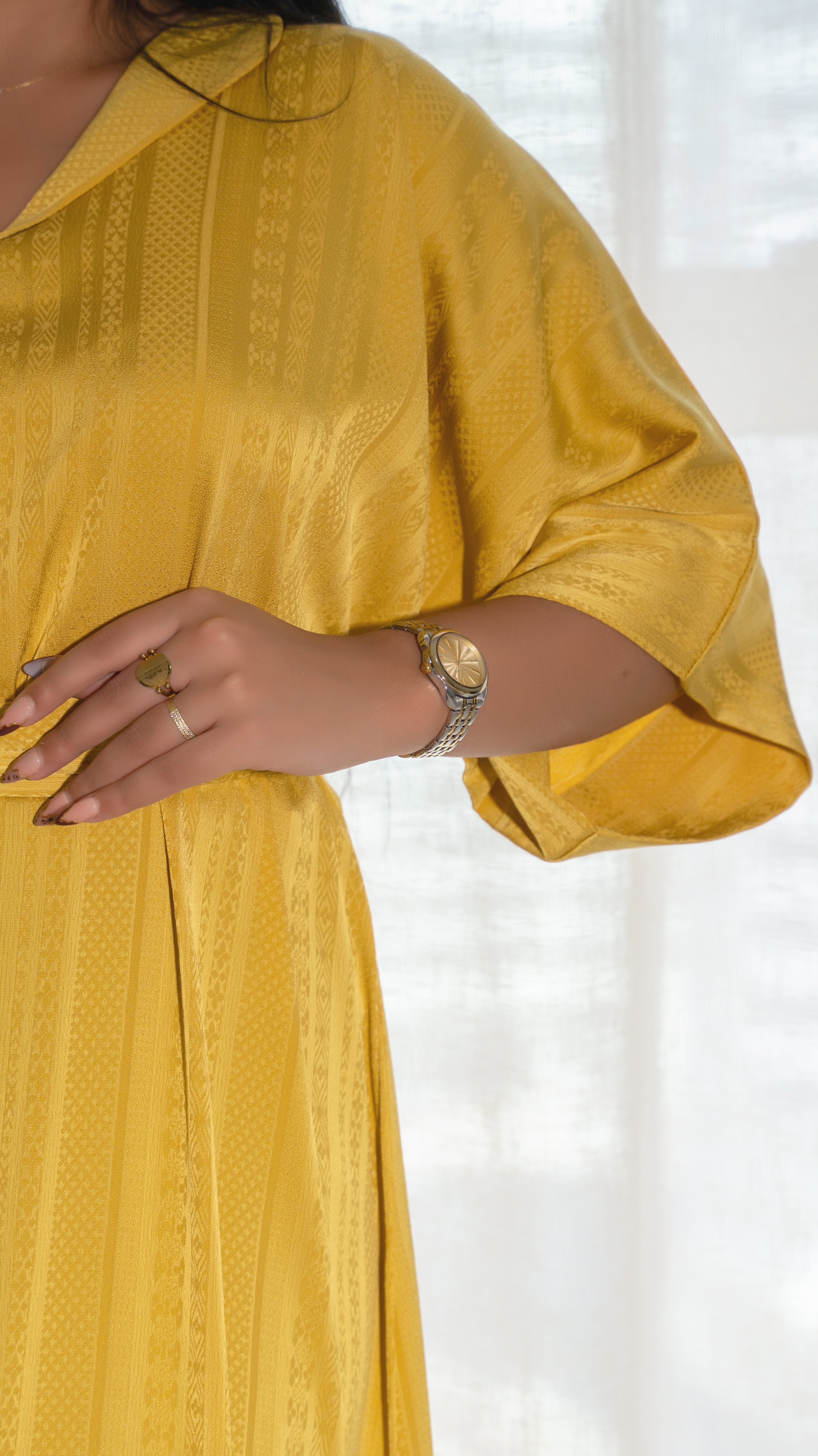 Mustard Relaxed Kaftan Dress