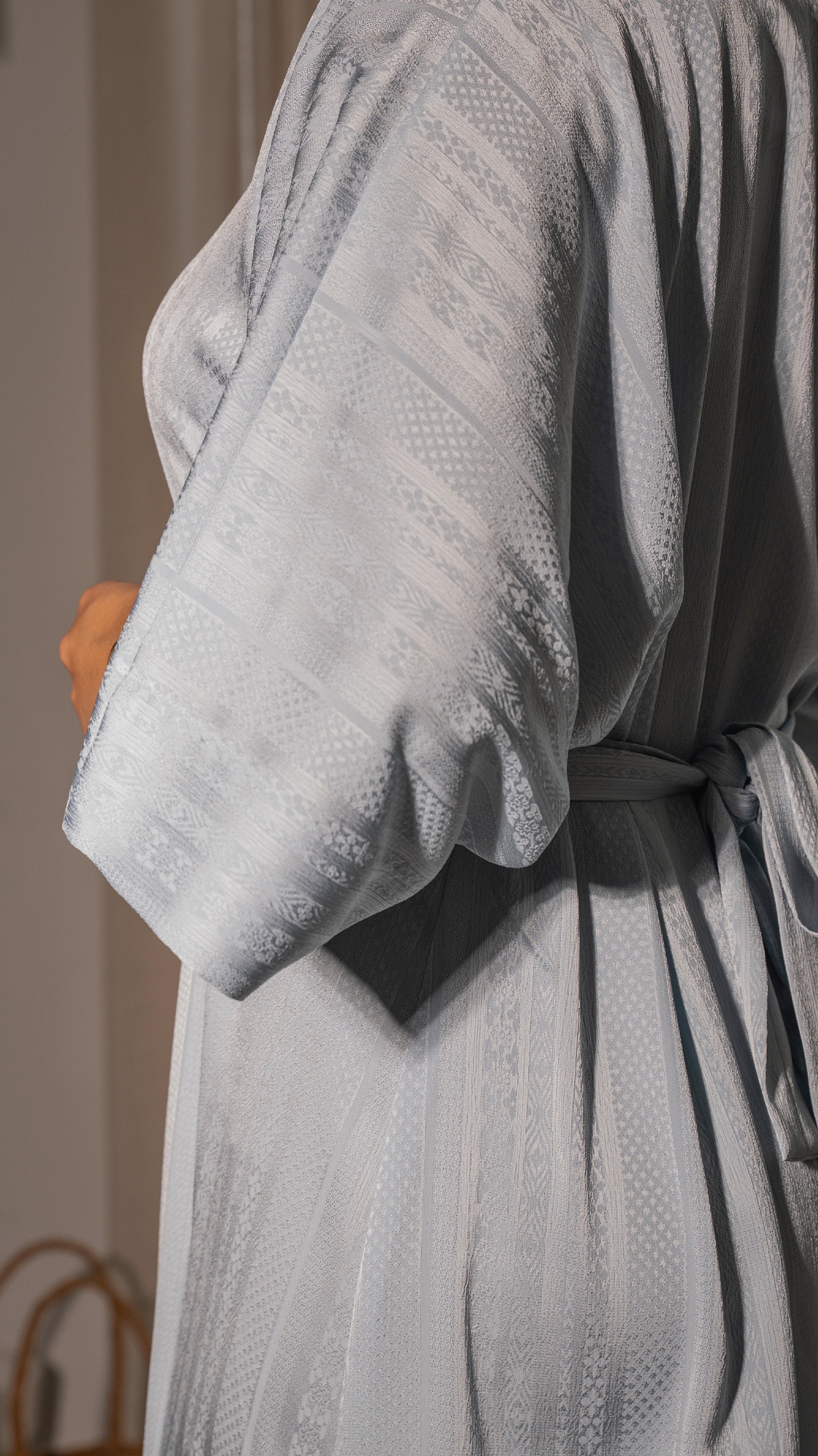 Powder Blue Belted Kaftan Dress