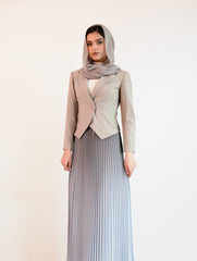 Blue & Sage Pleated Maxi Skirt | HEYA UAE