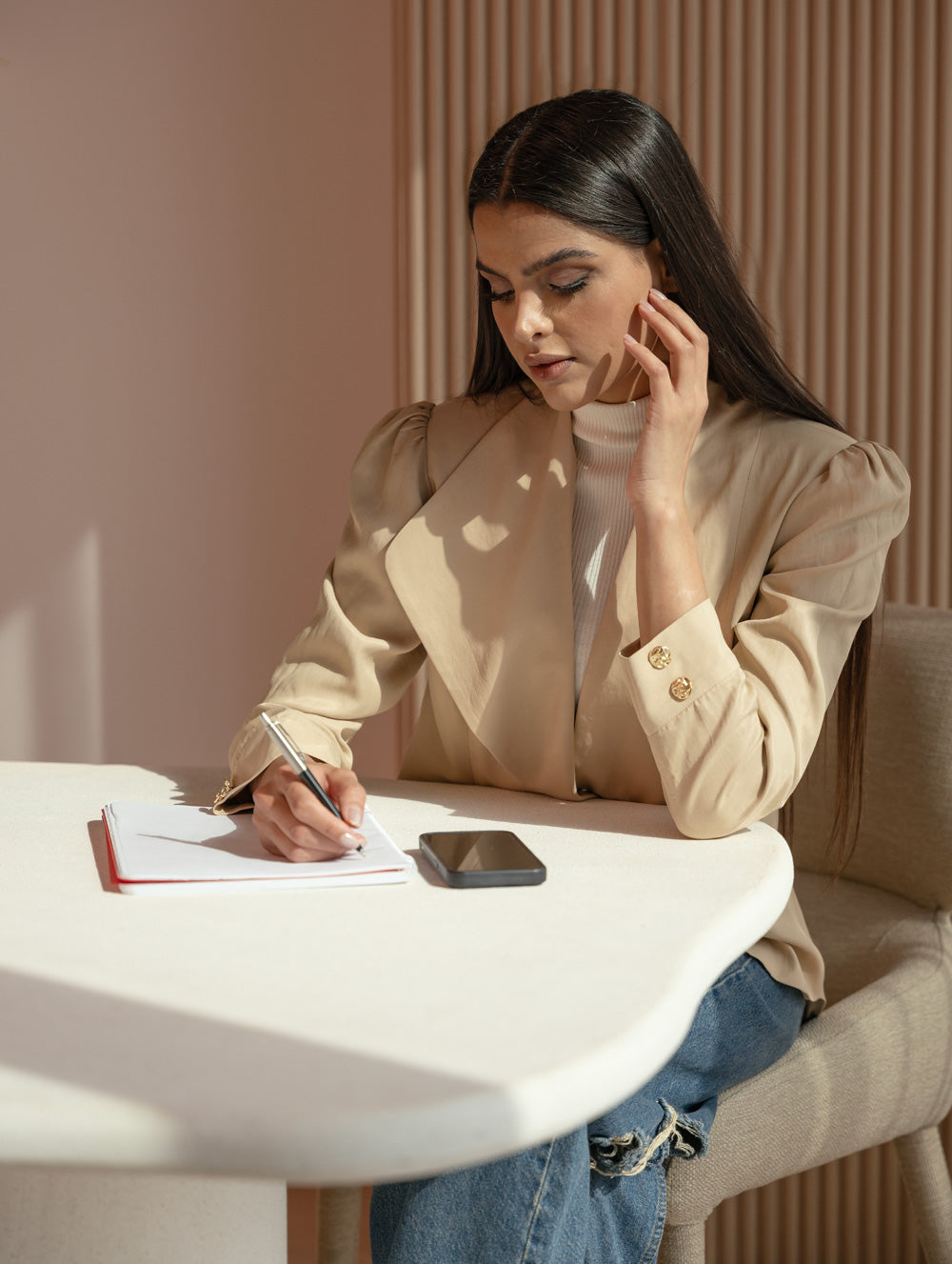 Beige Tailored Blazer | HEYA UAE