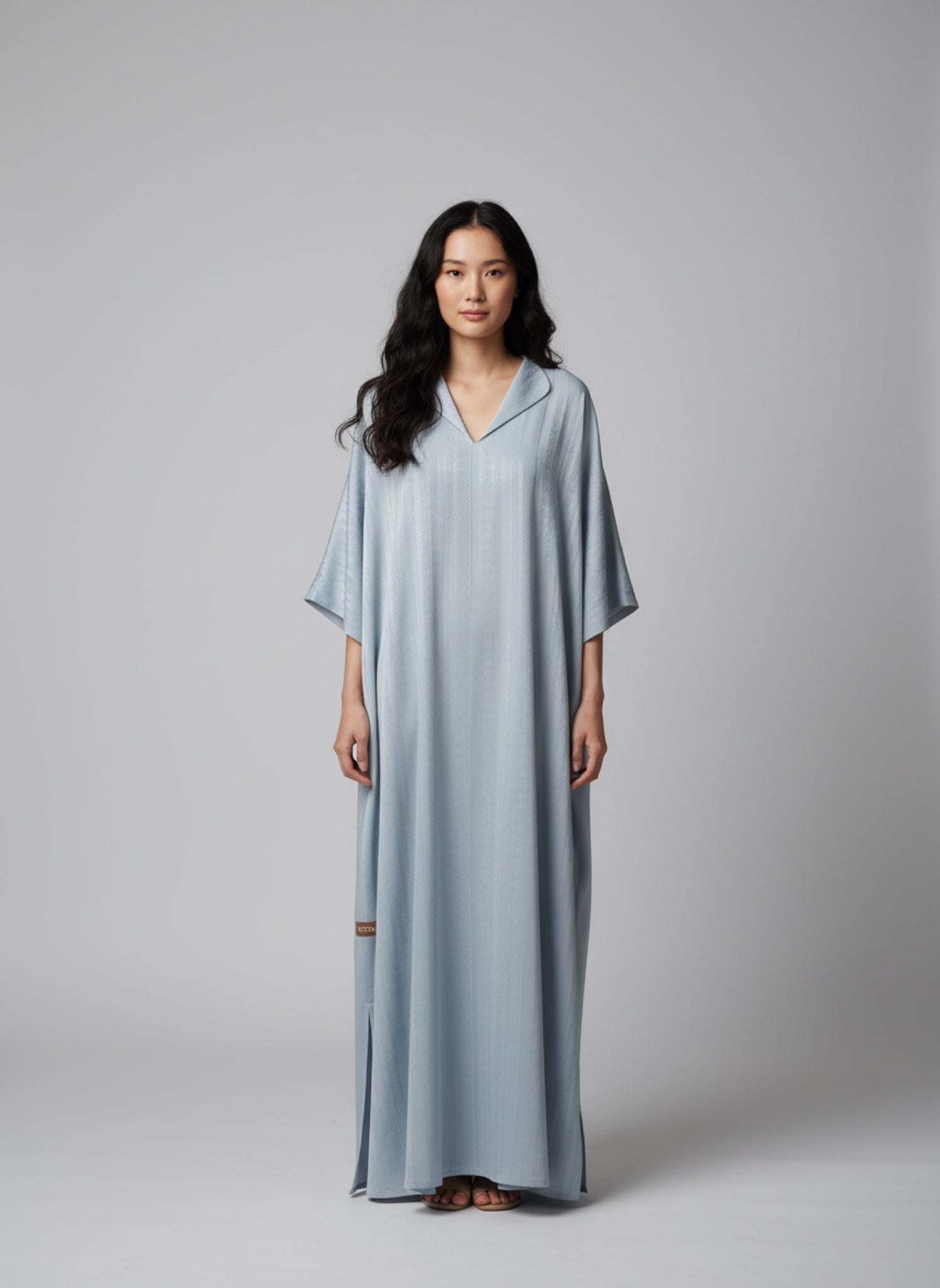 Powder Blue Belted Kaftan Dress