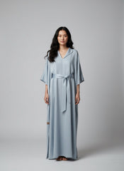 Powder Blue Belted Kaftan Dress