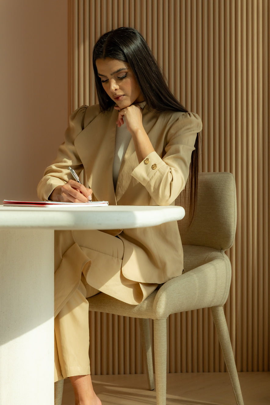 Beige Tailored Blazer | HEYA UAE